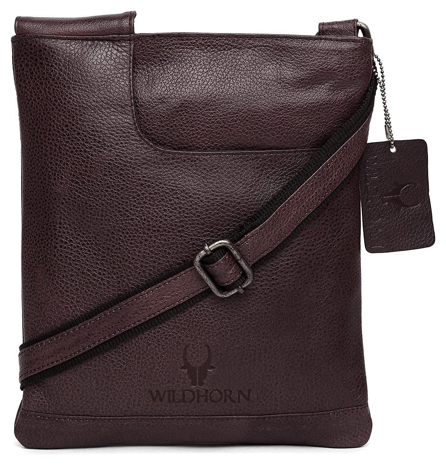 wildhorn Men's Genuine Leather Utility Sling Bag | Stylish, Functional & Spacious | Adjustable Strap | 1-Year Warranty,Brown-picture-16