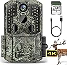 WOSPORTS Trail Camera,56MP 4K 0.2S Trigger Motion Activated,Game Camera with Night Vision IP66 Waterproof 2.0''LCD 120°Wide Trail Cam Lens for Outdoor Scouting Wildlife Monitoring Home Security