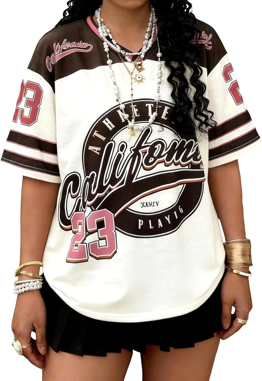 Women’s Jersey Shirts Y2k Graphic Number Oversized T Shirt