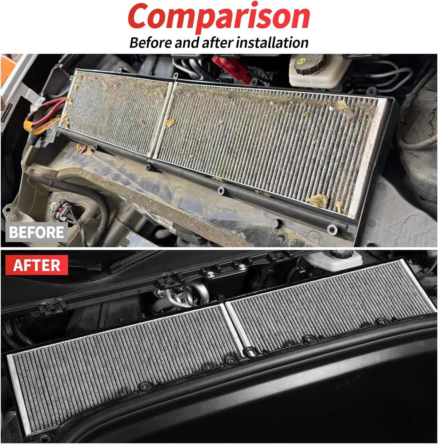 4pcs Air Filter Compatible with Tesla Model Y 2026 Cabin Air Filter HEPA Air Intake Filter Replacement with Activated Carbon for 2019-2026 Model Y Accessories Fit Model Y 2025 Refresh