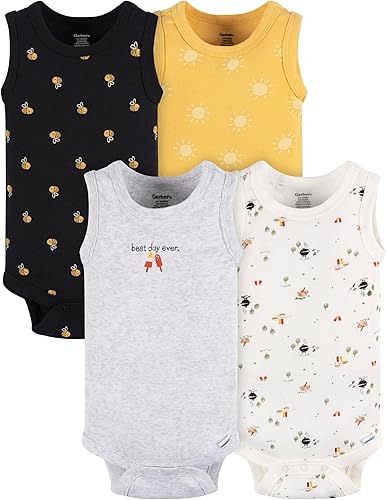 Gerber Body sin mangas para niños bebés, paquete múltiple