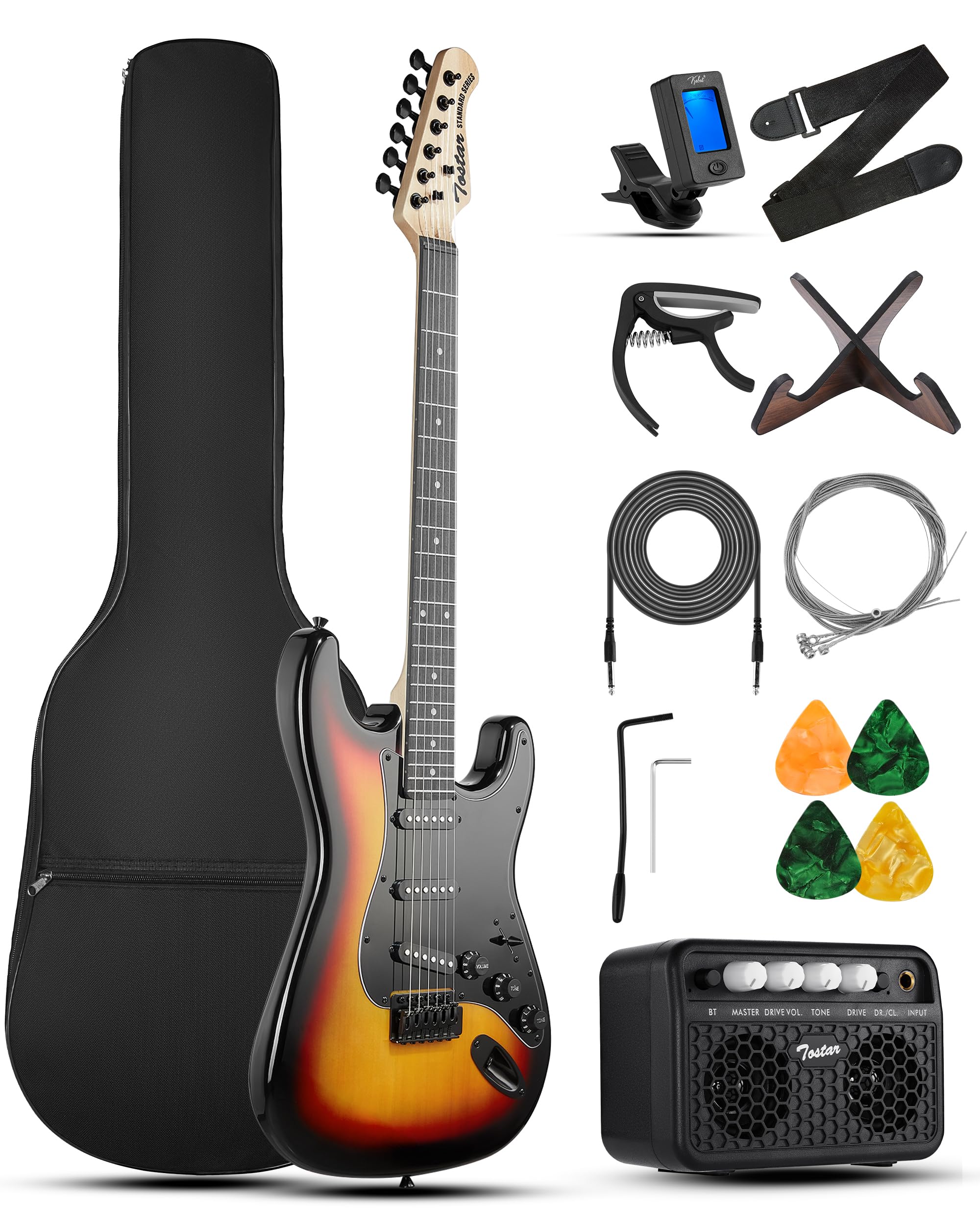 Amazon.com: Tostar 39 Inch Full Size Electric Guitar Kit for