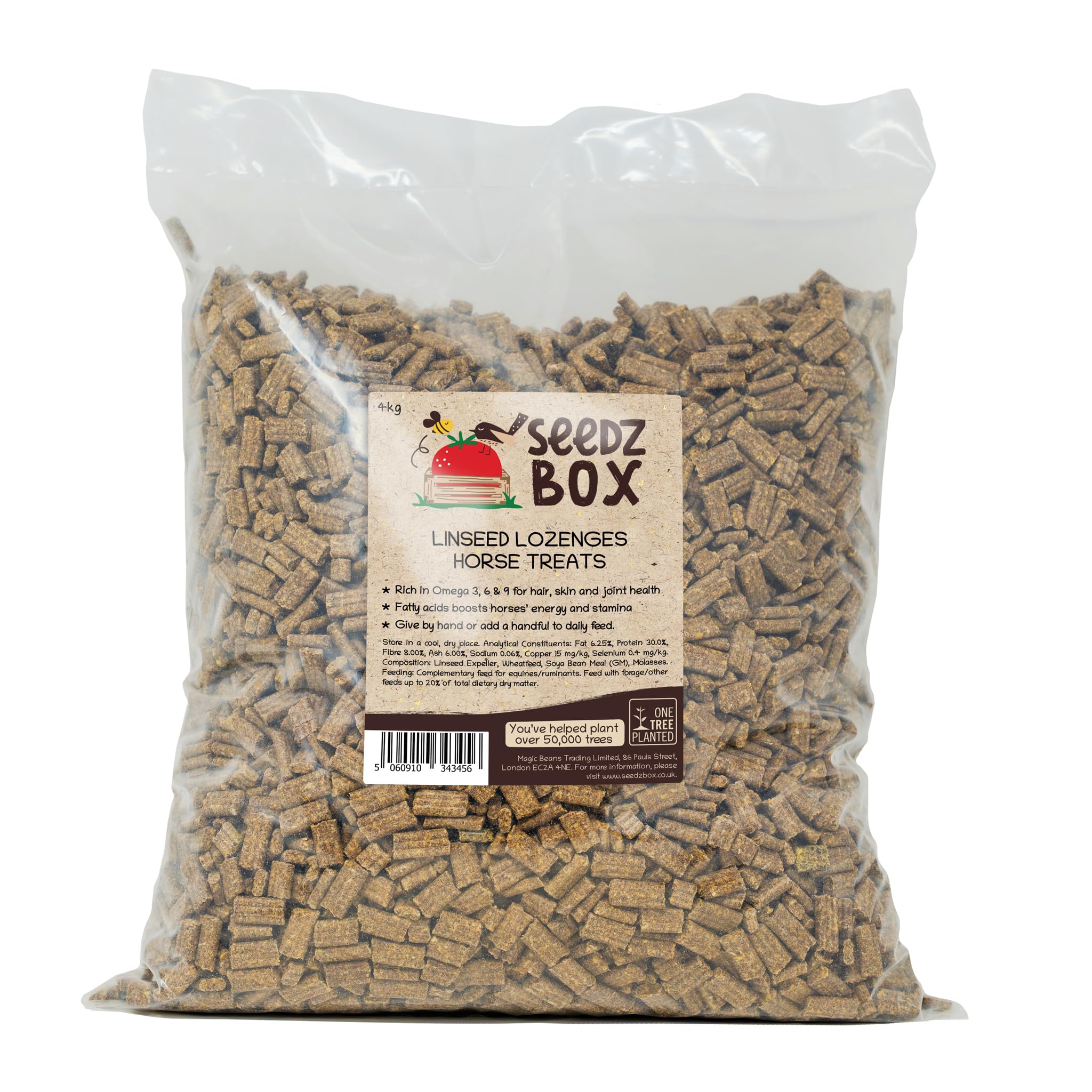 Horse Treats 4kg, Linseed Lozenges For Horses, Low Sugar, High In Omega 3 6 & 9, Feed By Hand, Add To Feed For Fussy Feeders