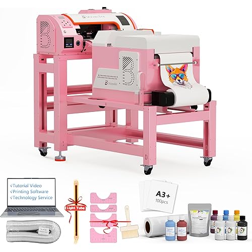 M1630 pro DTF Printer Bundle with Screen Touch Powder Shaker & Dryer,T Shirt Portable Printing Device,Slef-Maintenance & Automatic Cutter (Printer+Laptop+Shaker+Bracket+Consumables)