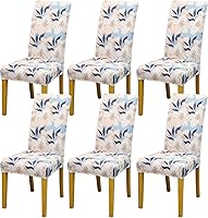 Vista 63 de Fundas para sillas de comedor, juego de 2 fundas para sillas de comedor o cocina, lavables, protectoras, para sillas Parsons, para el hogar, Beige