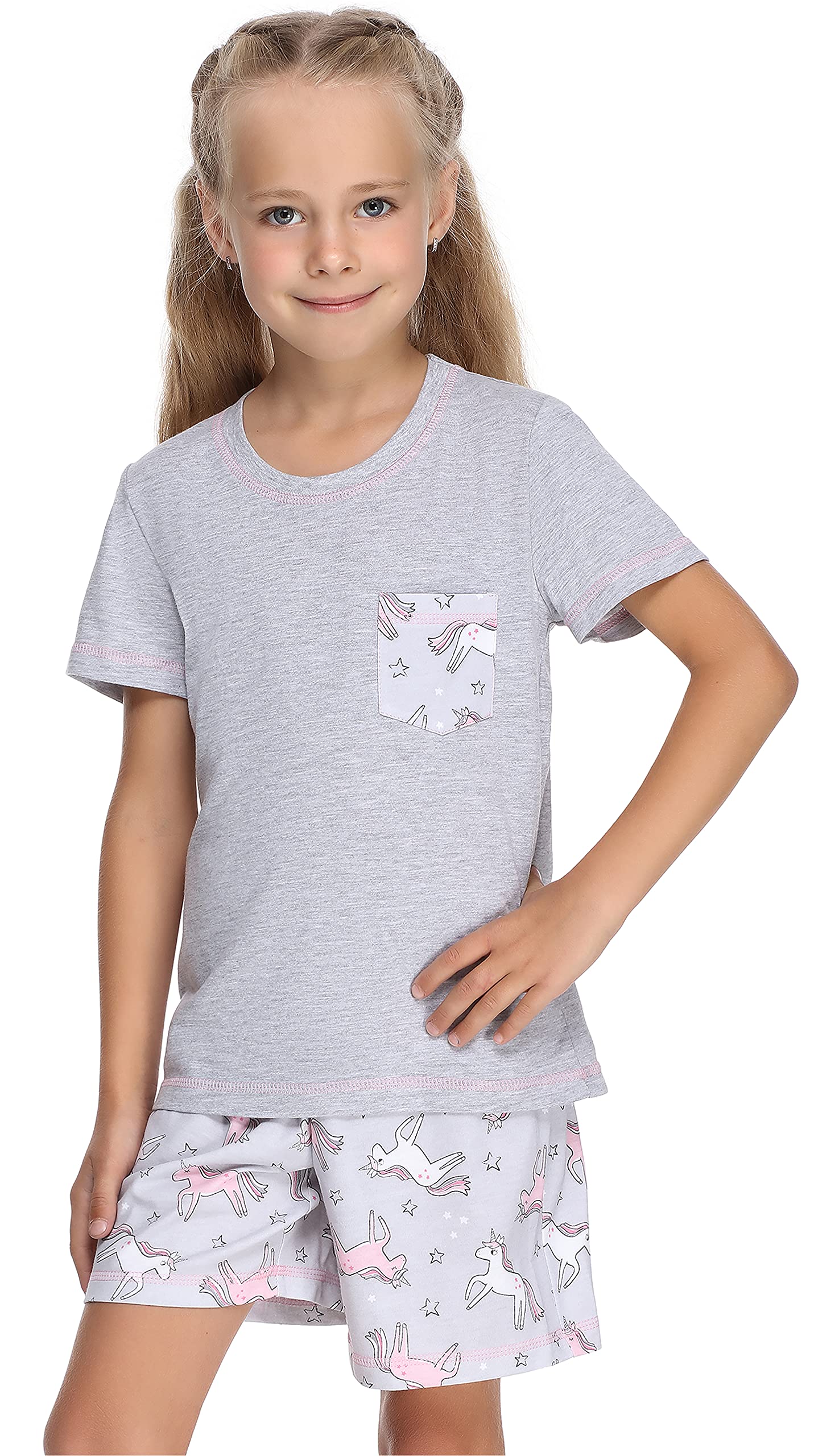 Merry Style Mädchen Schlafanzüge Kurz aus Baumwolle Pyjama Set MS10-292