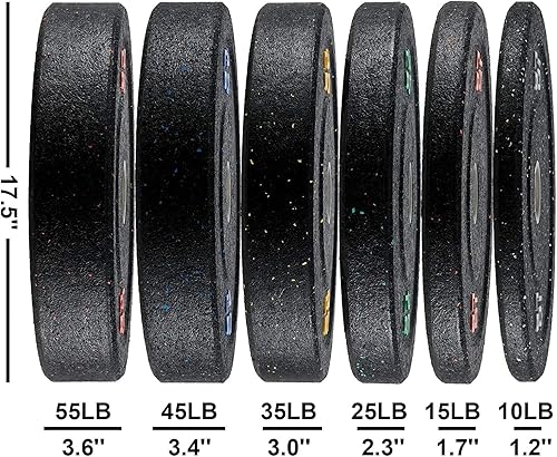 Miniatura 6 de Papababe - Placas de parachoques, placas de peso olímpicas de alto rebote con placas de peso de goma de color para levantamiento de pesas y