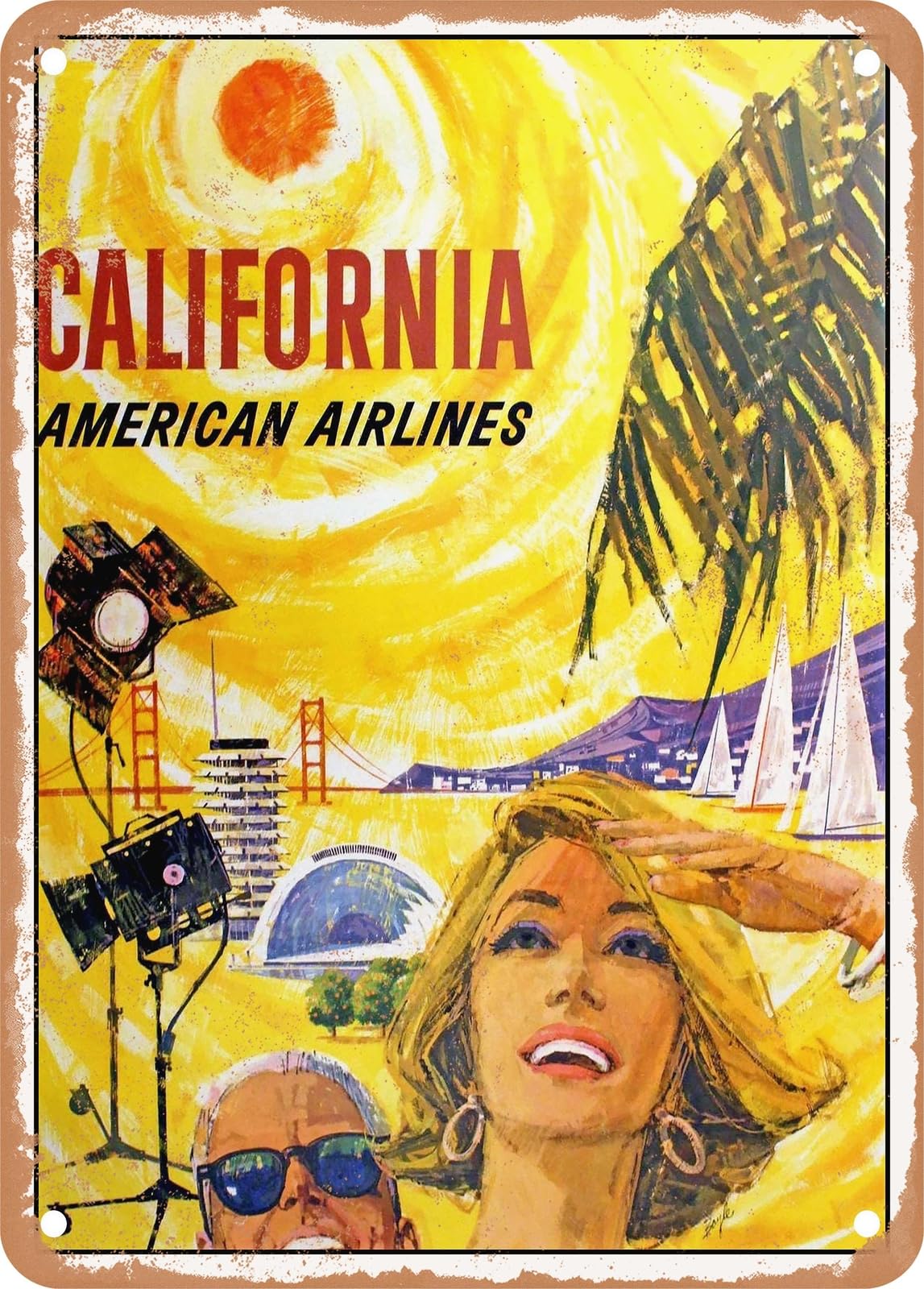 METAL SIGN - 1960 California Air Travel Vintage Ad home decor