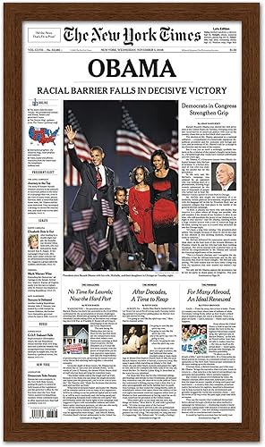 Miniatura 10 de Moderno marco de periódico de madera mate (marrón)  Tapete blanco sin ácidos con parte frontal de acrílico resistente a los rayos UV  Elegante