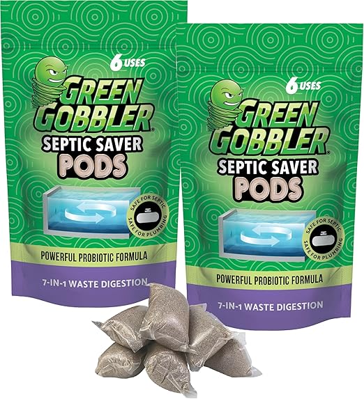Green Gobbler Septic Tank Treatment Packets, 12 Month Supply - Powerful Natural Bacterial & Enzymes to Prevent Costly Septic Issues, Back-Ups, Foul Odor Green Gobbler Septic Tank Treatment Packets, 12 Month Supply - Powerful Natural Bacterial & Enzymes to Prevent Costly Septic Issues, Back-Ups, Foul Odor