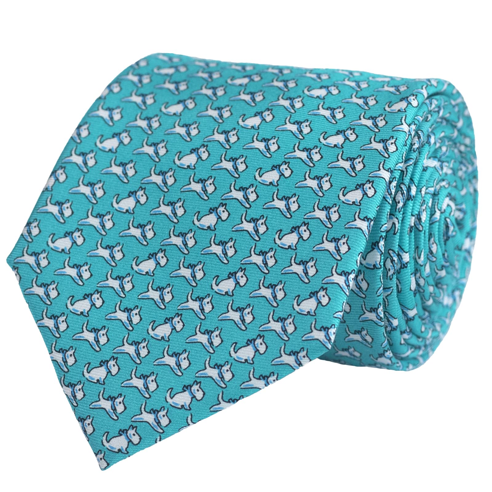 Men's 100% Silk Tie,Small Animal Print Necktie, Neat Patterns Designer Ties for Business Wedding Casual Daily Wear