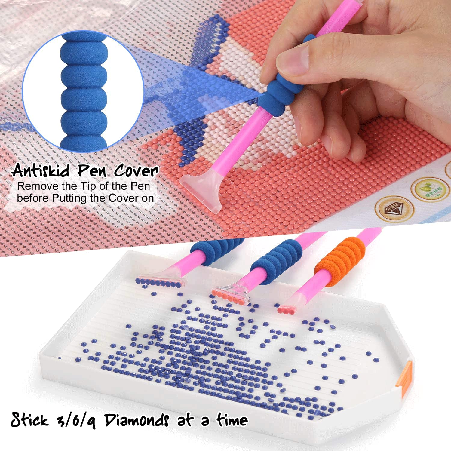 Stylos De Peinture Diamant 5D - Kit Complet Avec Outils, Pinceaux Résine, Argile Colle Et Rouleau