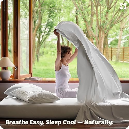 Miniatura 7 de Bedsure - Juego de sábanas de bambú y rayón, tamaño Queen, refrescantes, GentleSoft, transpirables, bolsillo profundo de hasta 18 pulgadas ropa de