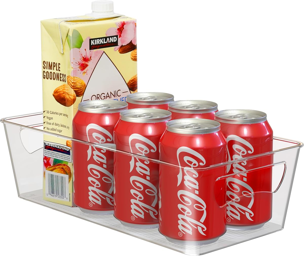Simple Houseware - Organizador transparente para nevera (12 x 6 x 3,4 pulgadas) | para gabinete/despensa/refrigerador/congelador/cocina