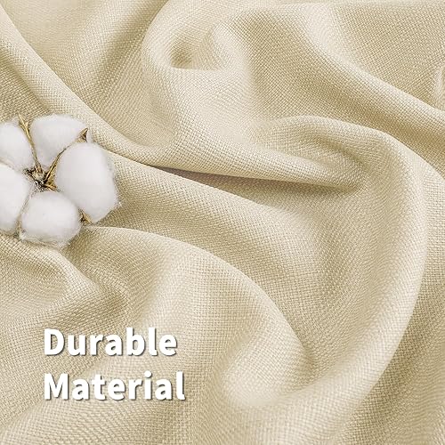 Miniatura 9 de BGment Cortinas de lino de 72 pulgadas de largo, 2 paneles, cortinas largas con pestaña trasera para sala de estar, cortinas de arpillera