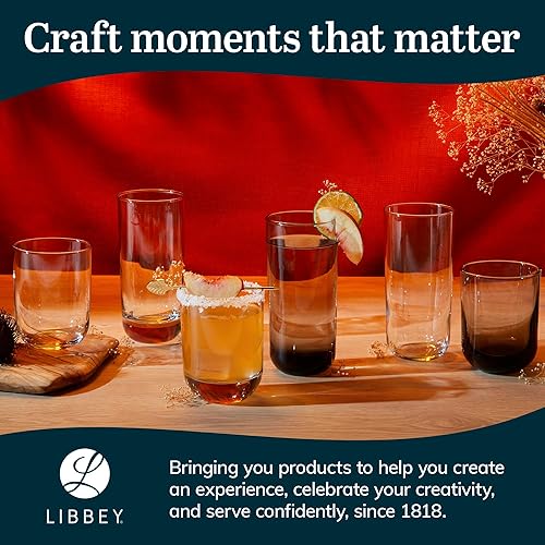 Miniatura 7 de Libbey Drinking Glasses Polaris Tumbler and Rocks Set of 16, Clear, Sturdy Drinkware Glasses Set, Kitchen Glassware for Cocktails, Soda, and More