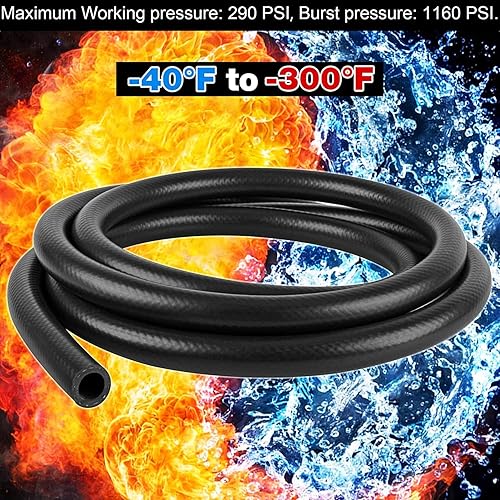 Miniatura 5 de Manguera de línea de combustible de 20 pies, manguera de línea de combustible NBR de diámetro interior de 516 pulgadas, manguera de goma trenzada
