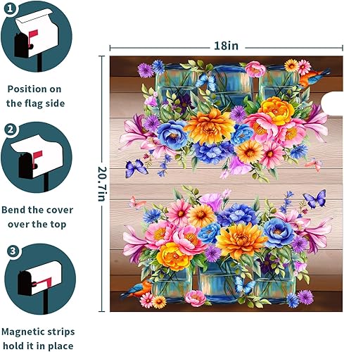 Miniatura 31 de Winter Cardinal Birds - Funda magnética para buzón, tamaño estándar de 25.5 x 21 pulgadas, diseño de pájaros rojos navideños para buzón