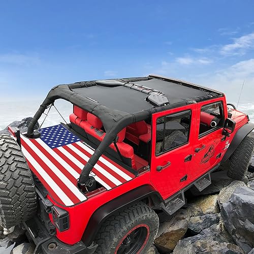 Miniatura 7 de Shadeidea - Cubierta tonneau para el Jeep Wrangler JK de 4 puertas, cubierta Ton para el maletero trasero del JKU (2007-2018), cubierta para la