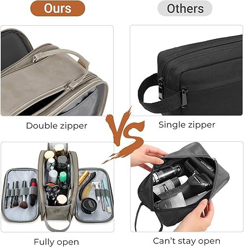 Miniatura 4 de Elviros - Bolsa para artículos de aseo personal para hombre, resistente al agua, organizador de artículos de aseo personal para viajes largos, de