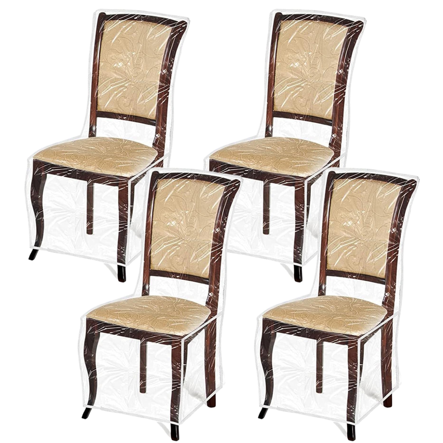 Couvre-chaises à manger transparents, housse de chaise plastique anti-tache et griffes