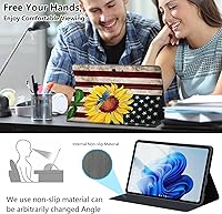 Vista 5 de Funda diseñada para Microsoft Surface Pro 11/10/9, protección ligera, múltiples ángulos, piel sintética, delgada, con función de encendido y apagado