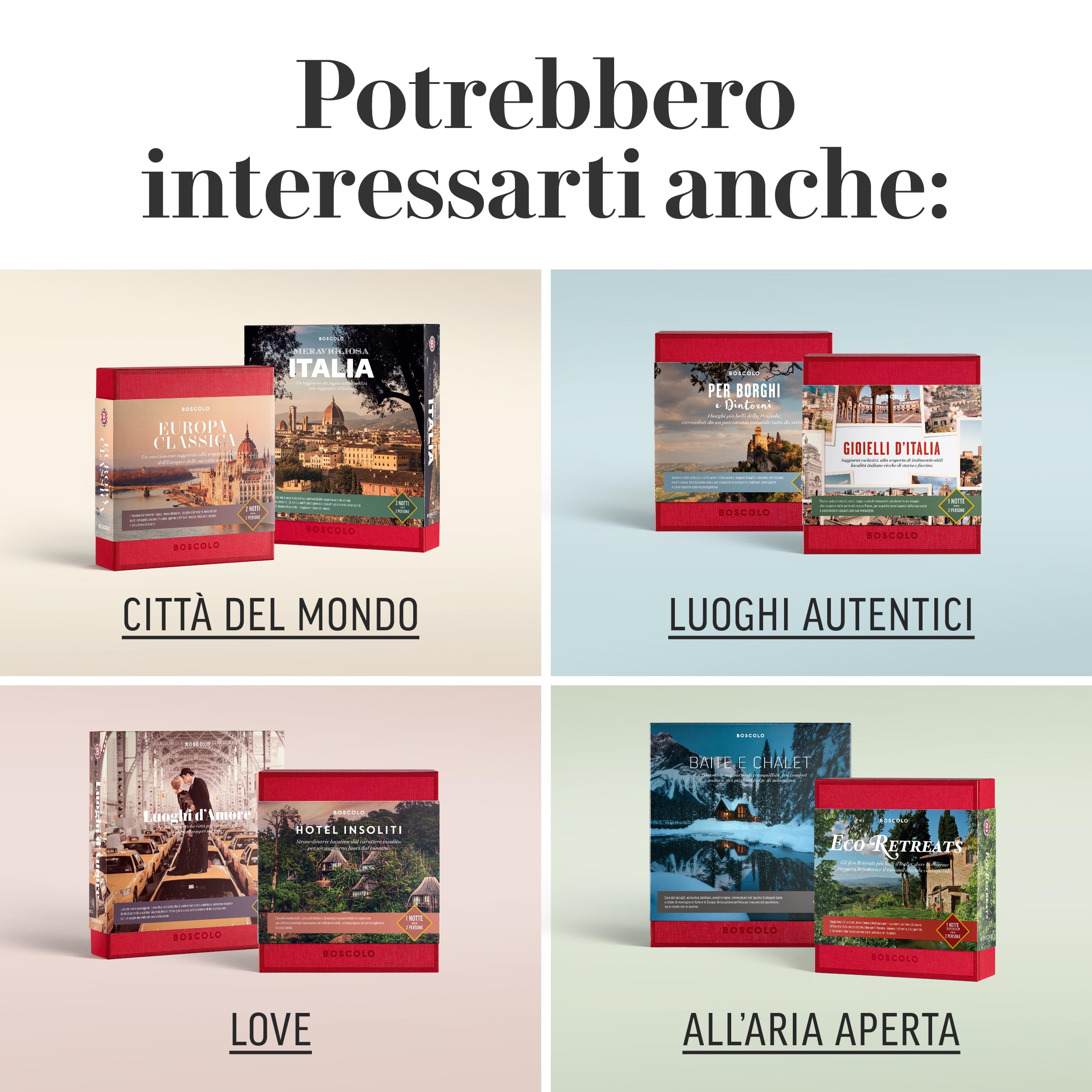 Boscolo Gift Città d'Italia - Cofanetti Viaggio Regalo per 2 Persone, Idee Regalo Donna e Uomo