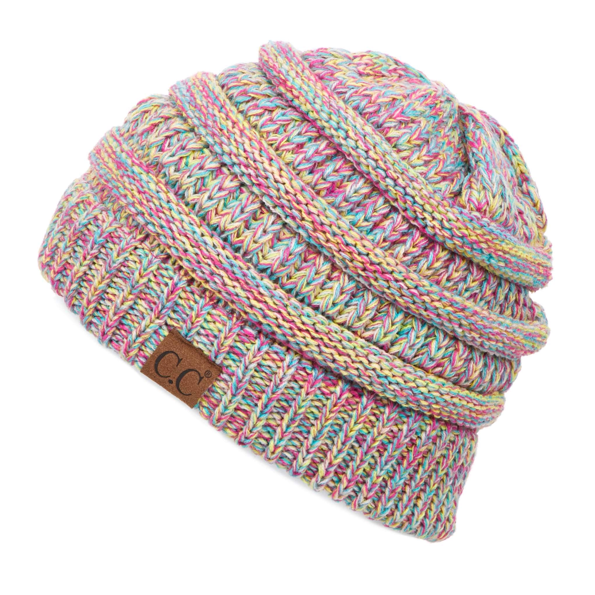C.C Exclusives Cable Knit Beanie - Thick, Soft & Warm Chunky Beanie Hats (YJ-816) (Rainbow(11) Mix)