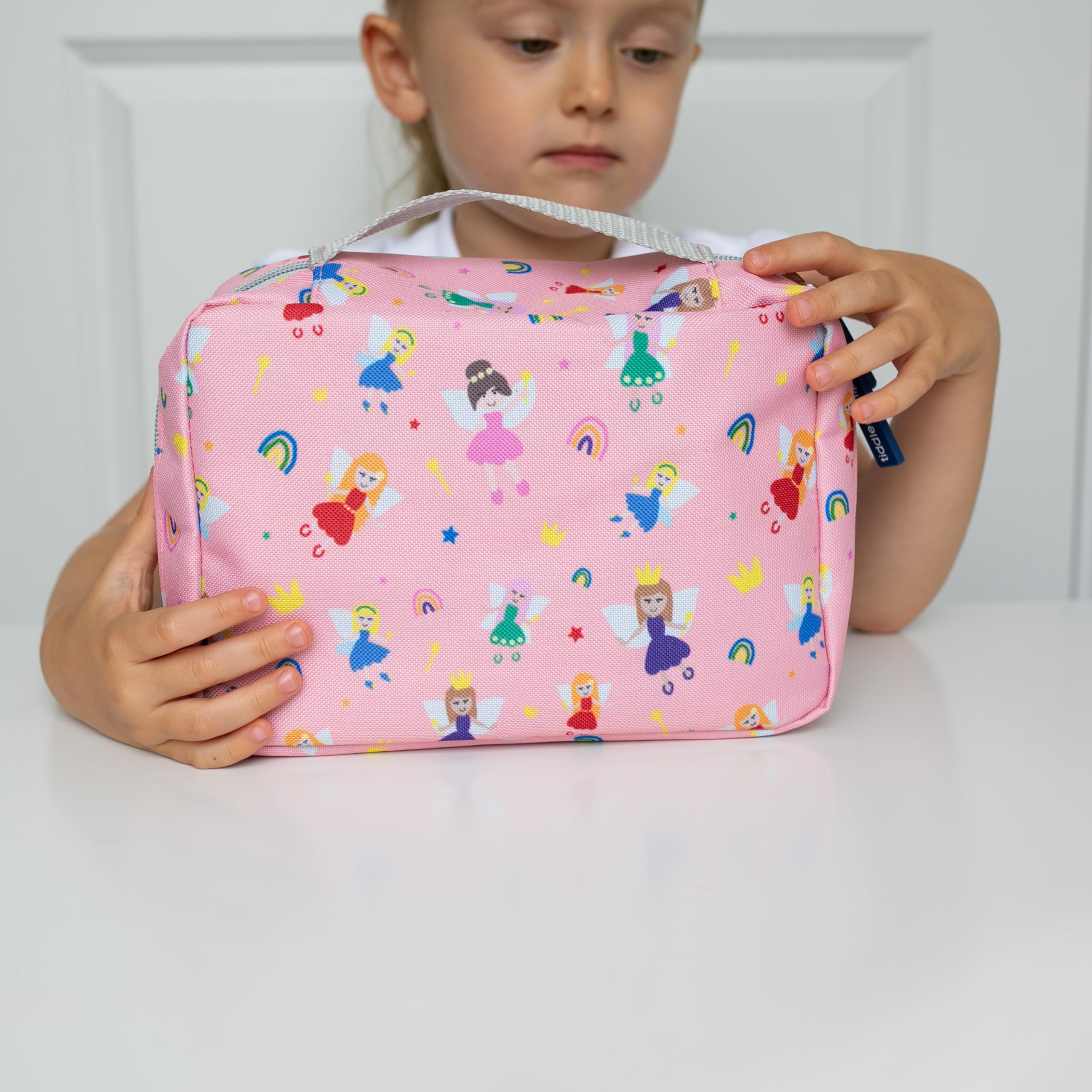 Sac de Lavage de Voyage pour Enfants Suspendu Organisateur Léger Extensible avec Compartiment zippé Poignée Crochet Fées