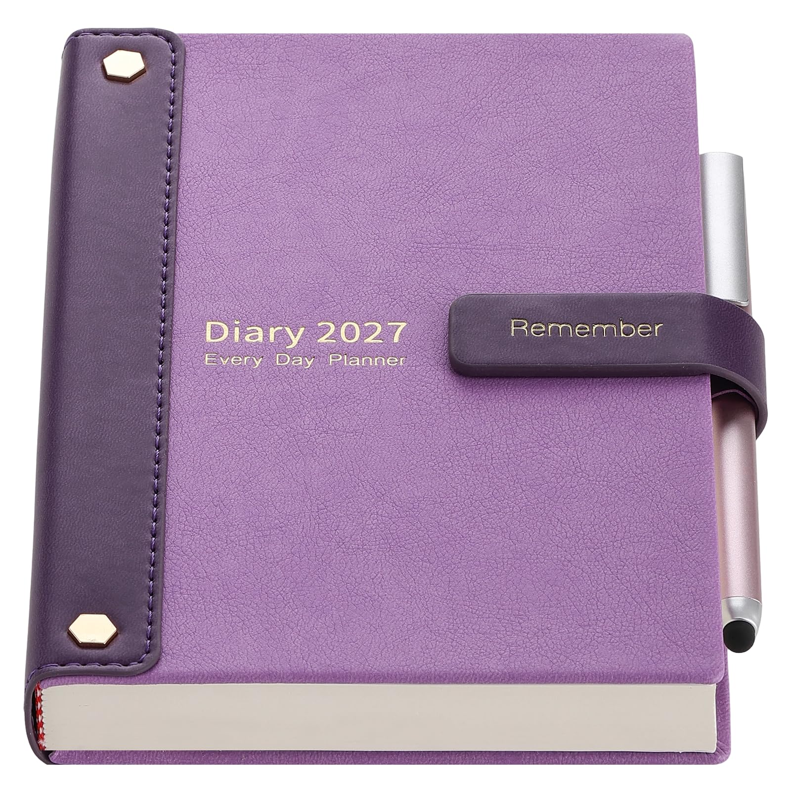 Mljtoyo Diary 2027,2027 Diary A5 Page a Day, Full Year Diaries,Purple