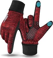 RIVMOUNT Lightweight Touchscreen Winter Running Gloves - Anti-Slip Thermal Liners for Men Women, Cycling Hiking Driving Cold Weather