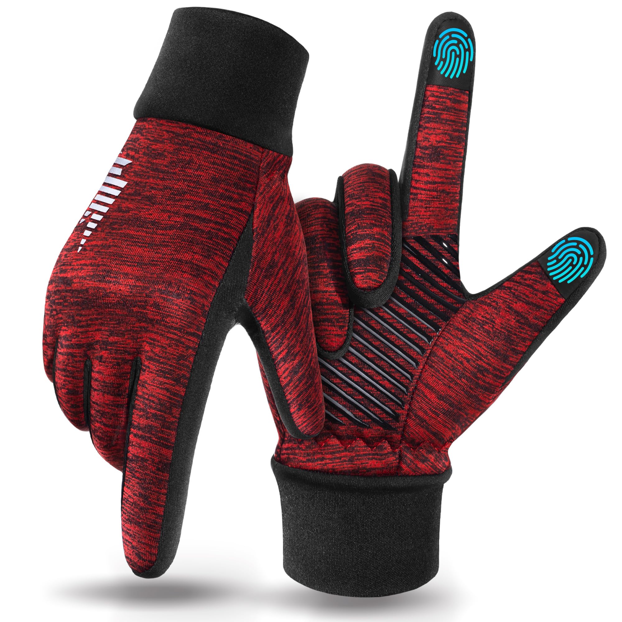 rivmount Lightweight Winter Running Gloves, Touch Screen &amp; Anti-Slip Warm Thermal Glove Liners, Cool Weather Driving Cycling Hiking Biking Walking Sporting for Women Men