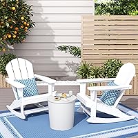 Vista 42 de WestinTrends Malibu Silla Mecedora Adirondack de Polietileno para Exteriores/Patio, Blanco