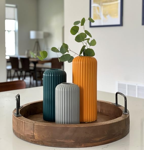 Rumi Decor Modern Ceramic Vase - Home Decor, Living Room & Dining Table Accent