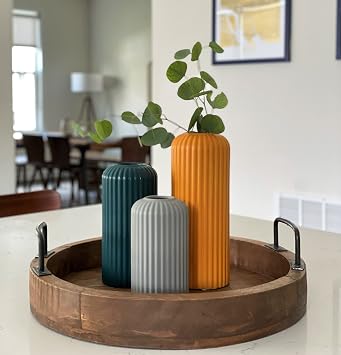 Rumi Decor Modern Ceramic Vase - Home Decor, Living Room & Dining Table Accent