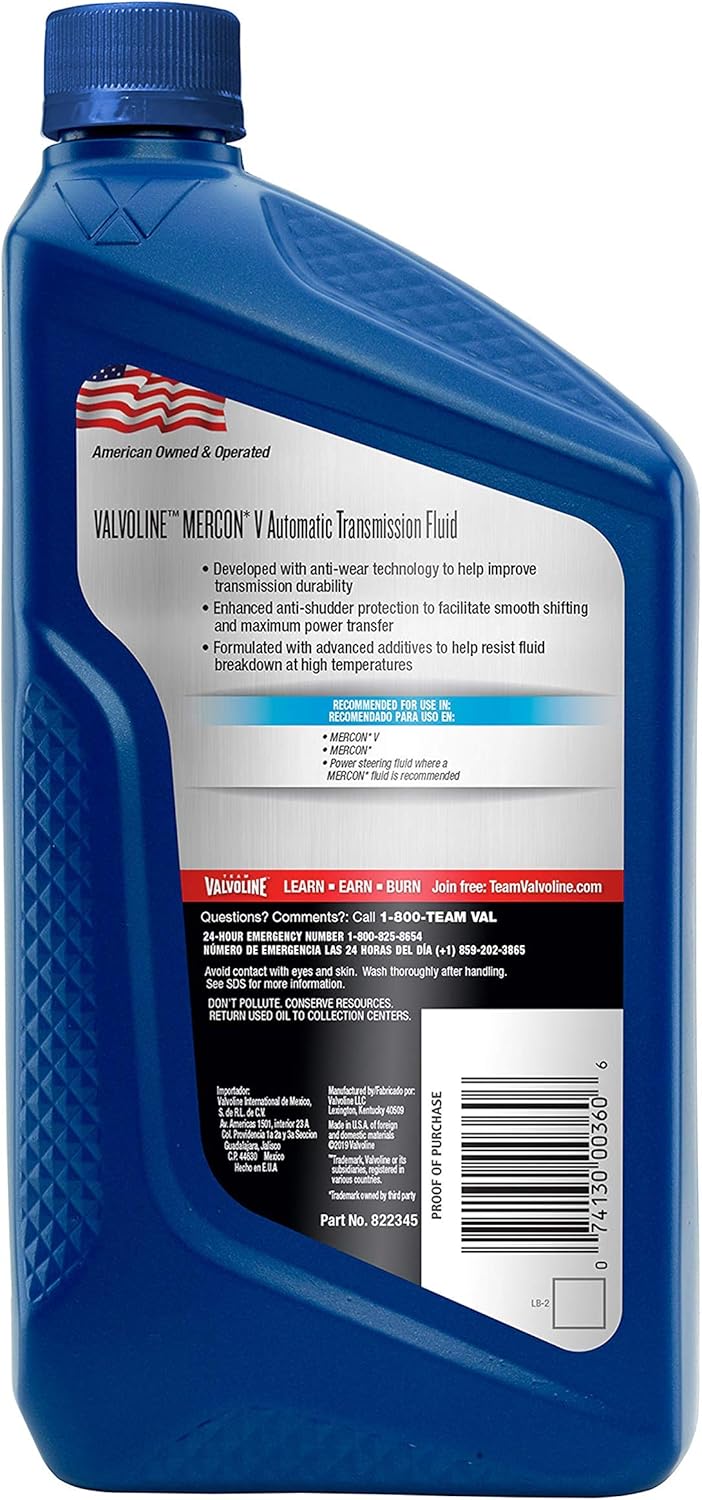 Valvoline Mercon V (ATF) Conventional Automatic Transmission Fluid 1 QT : Automotive