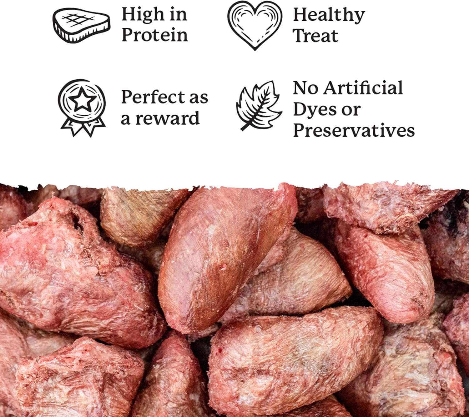Dr. Harvey's Chicken Hearts Freeze Dried Training Cat Treats with Real Chicken Hearts for Cats, 7 Ounces
