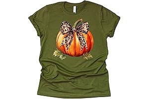 Fall Shirts for Women: Chic Bow Leopard Pumpkin Plus Size Sweatshirt
