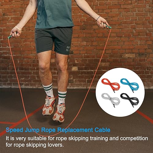 Miniatura 5 de PATIKIL Cable de repuesto de cuerda de saltar de velocidad de 10 pies, paquete de 4 cuerdas de salto profesionales de 0.138 pulgadas de repuesto