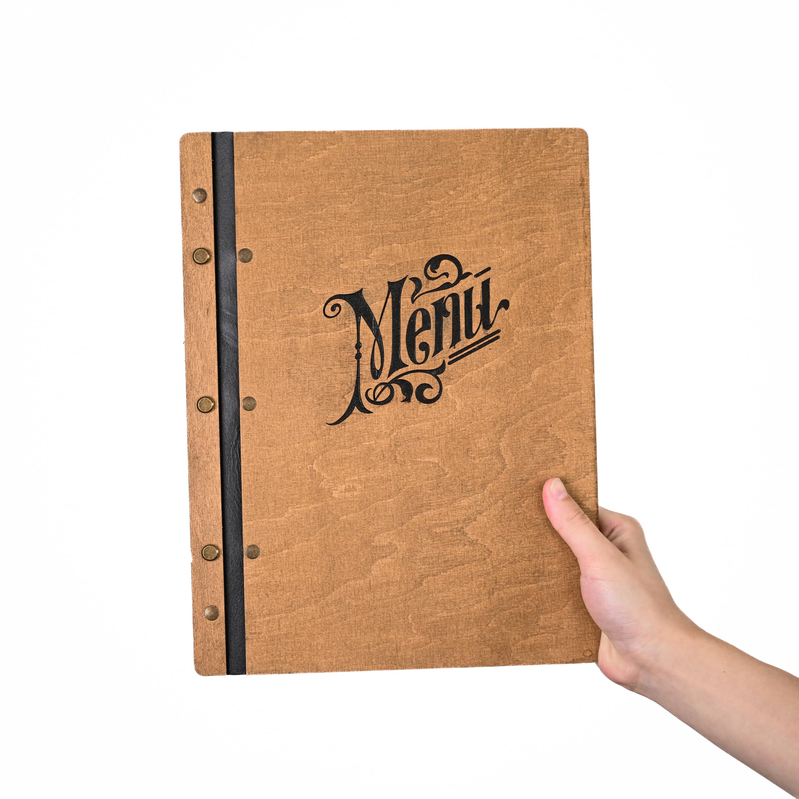 Inko Horeca - Wooden Menu Holder – 11.8 x 9 Inches – Hard Folding Menu Cover for Restaurants, Cafes, and Bars (Oak)