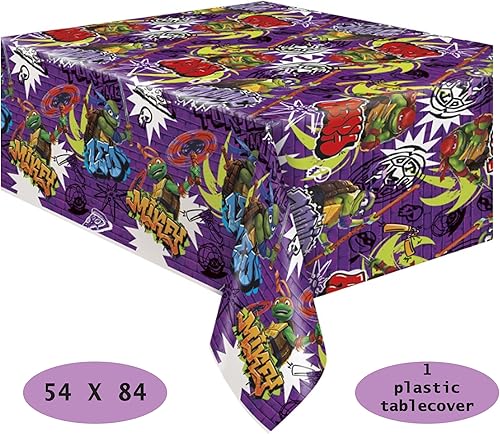 Miniatura 5 de TMNT Mutant Mayhem - Paquete de suministros para fiesta – Sirve a 16 invitados – platos de 9 pulgadas, servilletas de almuerzo, vasos, cubierta de