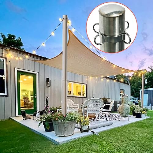 Miniatura 10 de Amgo Juego de marcos de base reforzados para poste de vela, barra de refuerzo resistente de 15 pulgadas, fácil instalación para patio, patio,