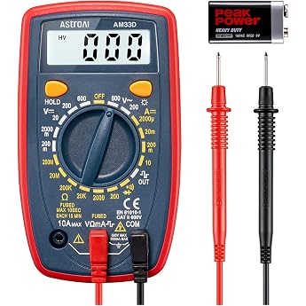 AstroAI Digital Multimeter Voltmeter Strommessger&auml;t Tester | AC/DC Voltage, DC Current, Resistance, Diode, Continuity, Large 