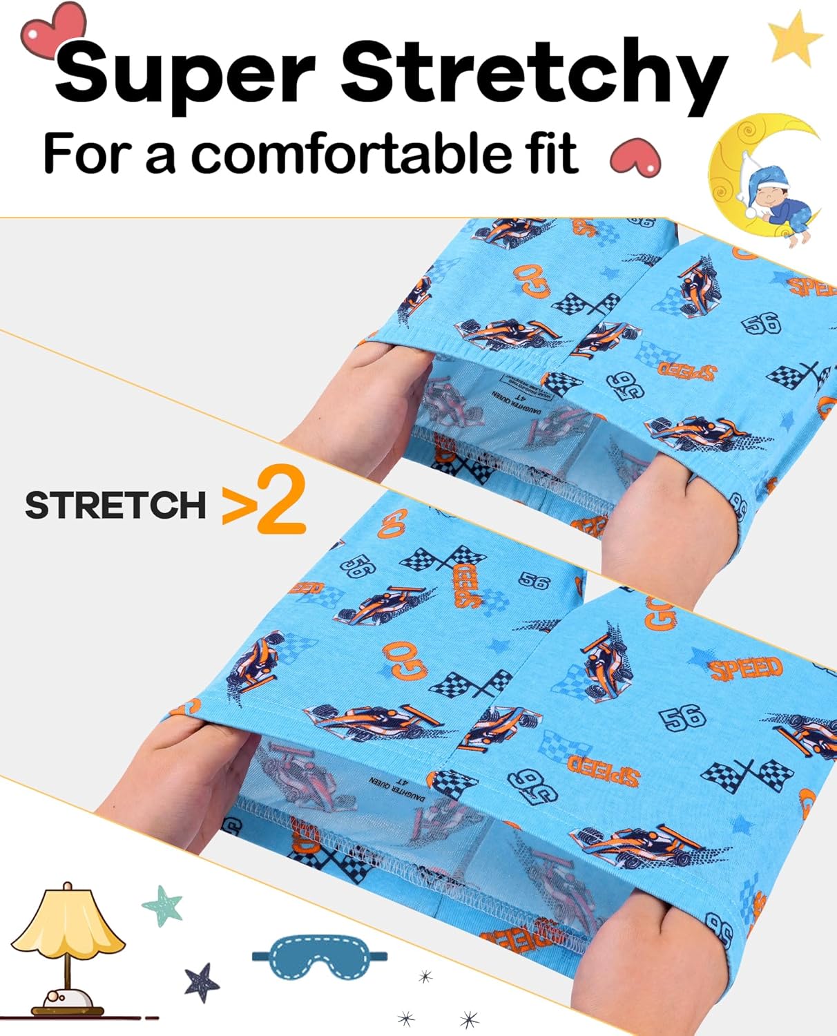 DAUGHTER QUEEN Cars Pajamas for Boys Toddler Kids 100% Organic Cotton Pjs 3T Children Pj Sets Jammies Sleepwear Clothes Size 3 Years Outfits Pyjamas Shirts Pijamas Ninos - Image 4