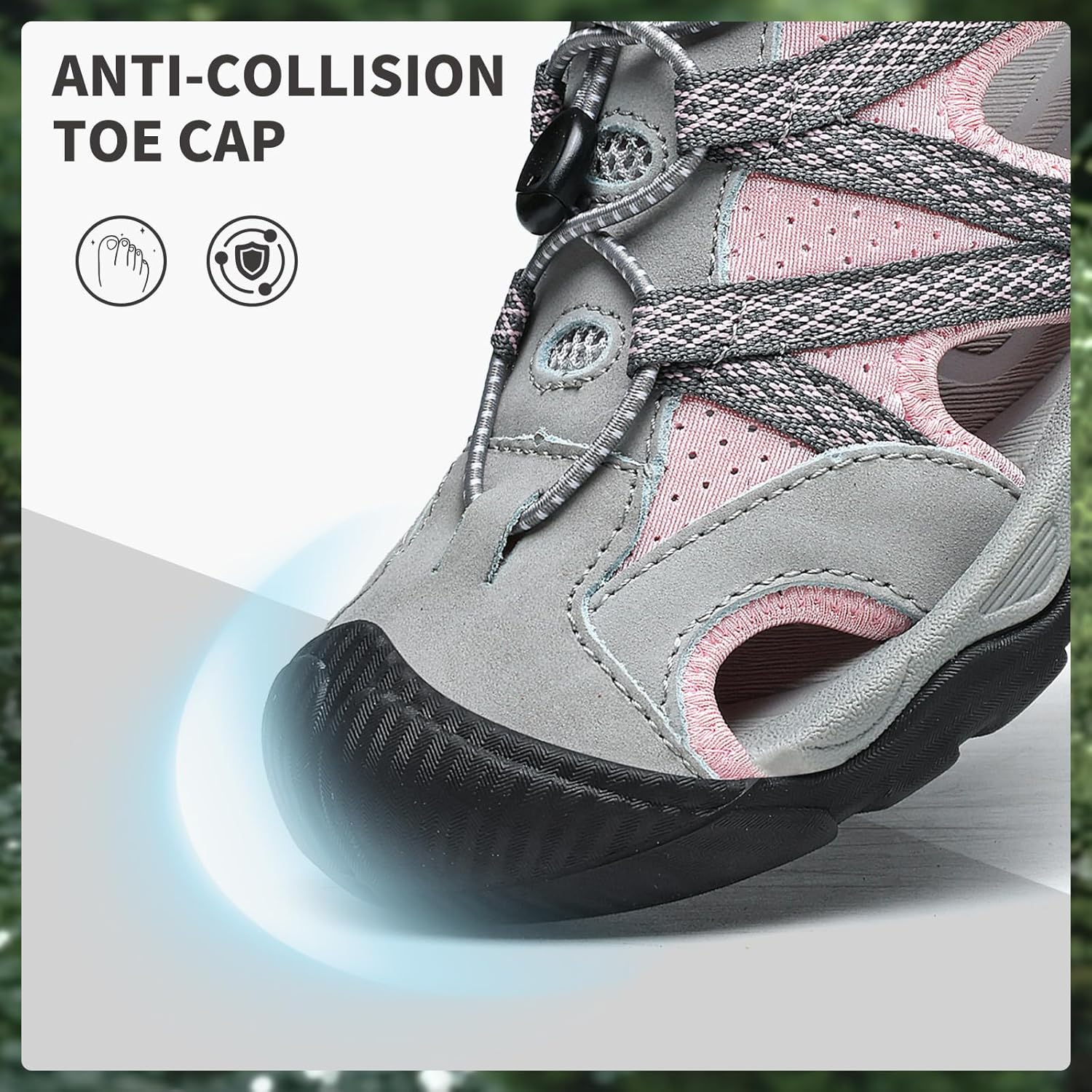 ziitop Womens Hiking Sandals Closed Toe Summer Outdoor Walking Adventurous Beach Sandal Lace Adjustable Double Buckle Water Shoes
