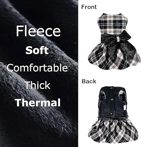 Miniatura 3 de Kosiyi Suéter pequeño para perro - Ropa para perro - Vestidos para perros pequeños - Ropa para cachorros, vestido rosa de princesa a cuadros - Ropa