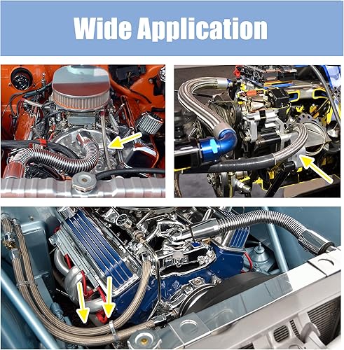 Miniatura 6 de X AUTOHAUX Universal an-6 Kit de línea de combustible de aceite trenzado tubo de combustible Kit de adaptador de montaje de extremo de manguera de