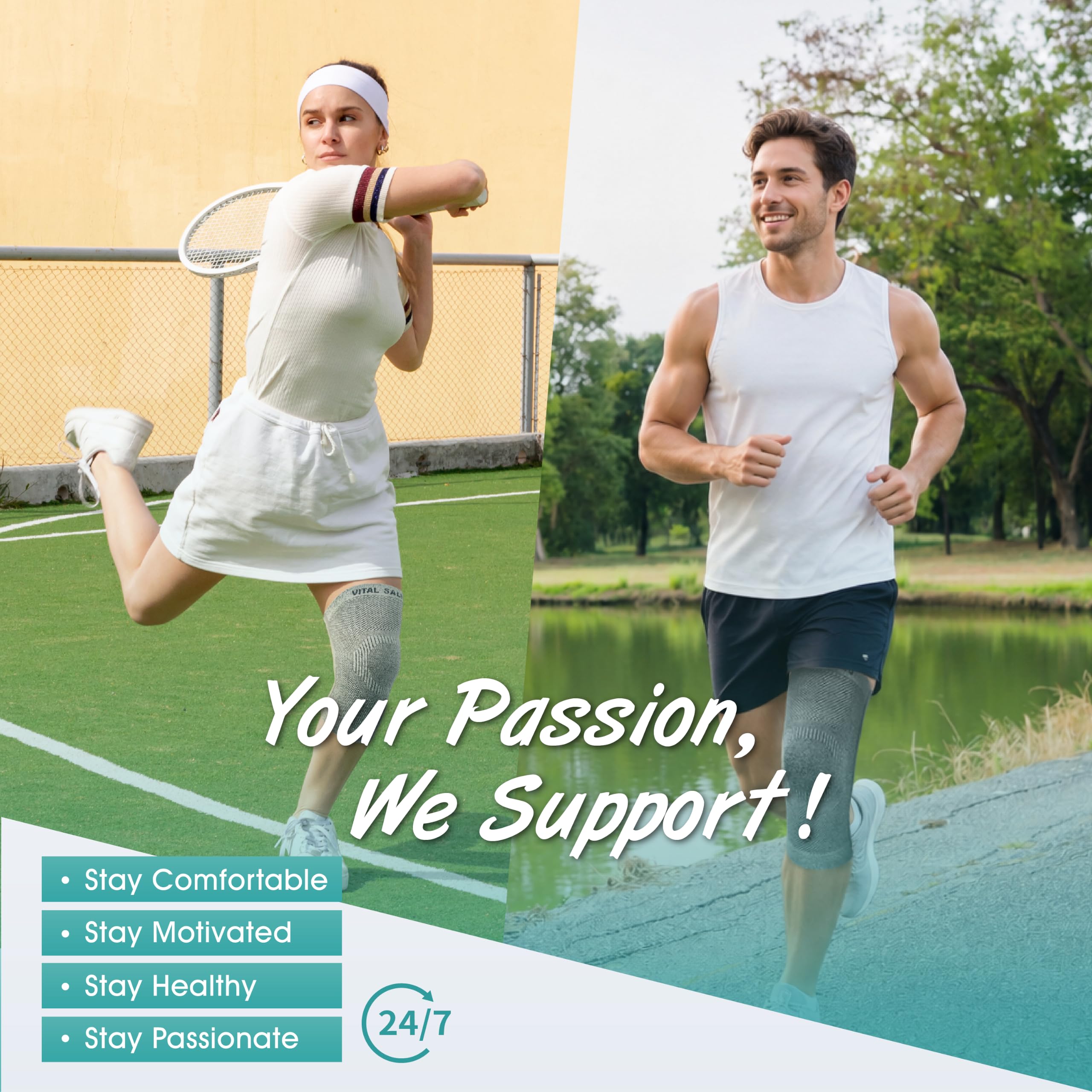 Vital salveo-compression recuperación/Brace rodillera s-support, alivio del dolor, protege conjunta – Ideal para deportes y uso diario