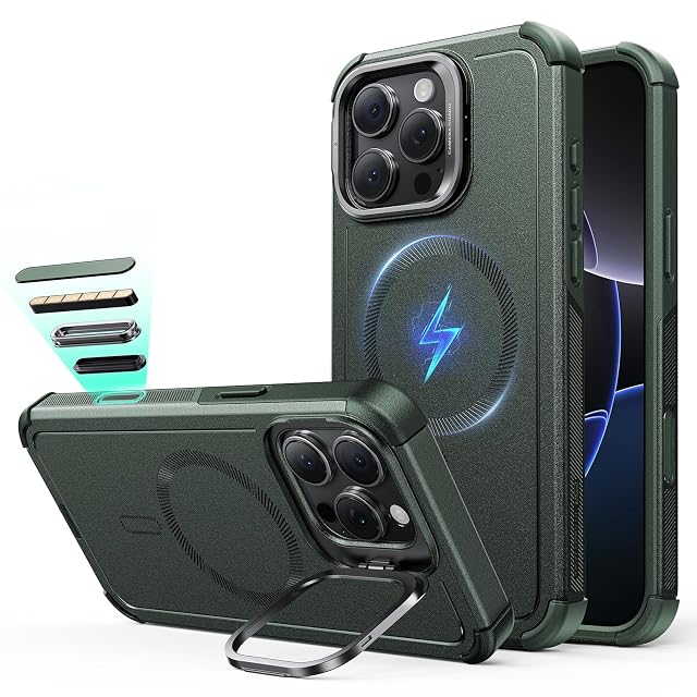 ESR ESR for iPhone 16 Pro Case Flex Stand, for MagSafe, Rugged, Green