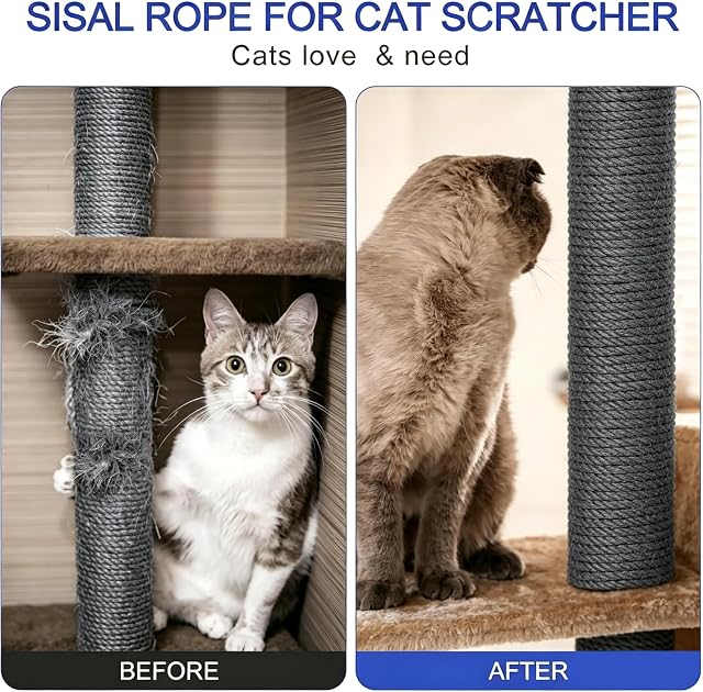 Foto 5 de 7 de Cuerda de sisal 6mm para Gato Raspador Repare y reemplace el Poste rascador Cat